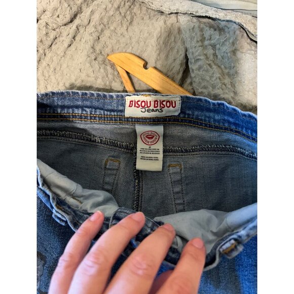 Bisou Bisou Vintage Y2K Floral Embroidered Retro Flare Jeans - Picture 9 of 10